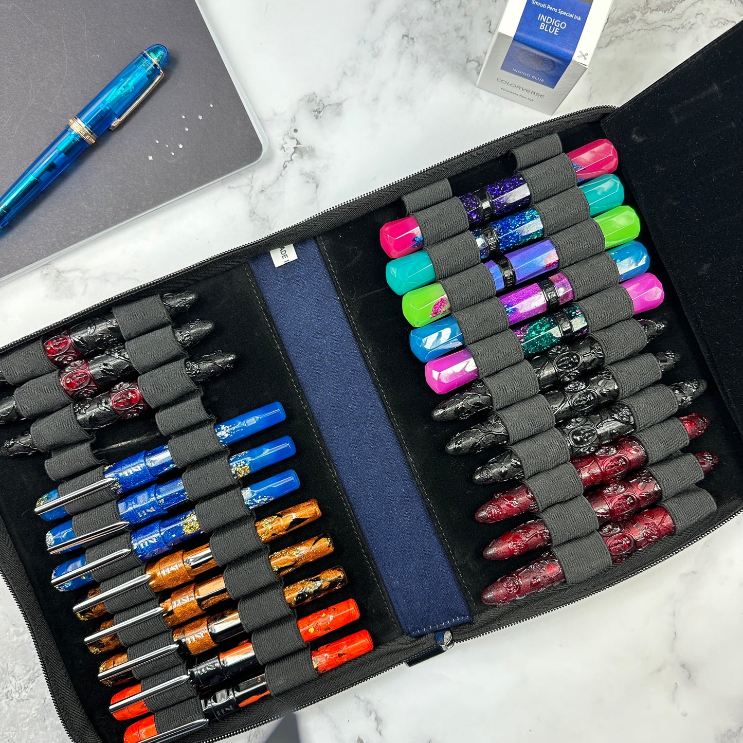 Denim 24 Zip Pen Case